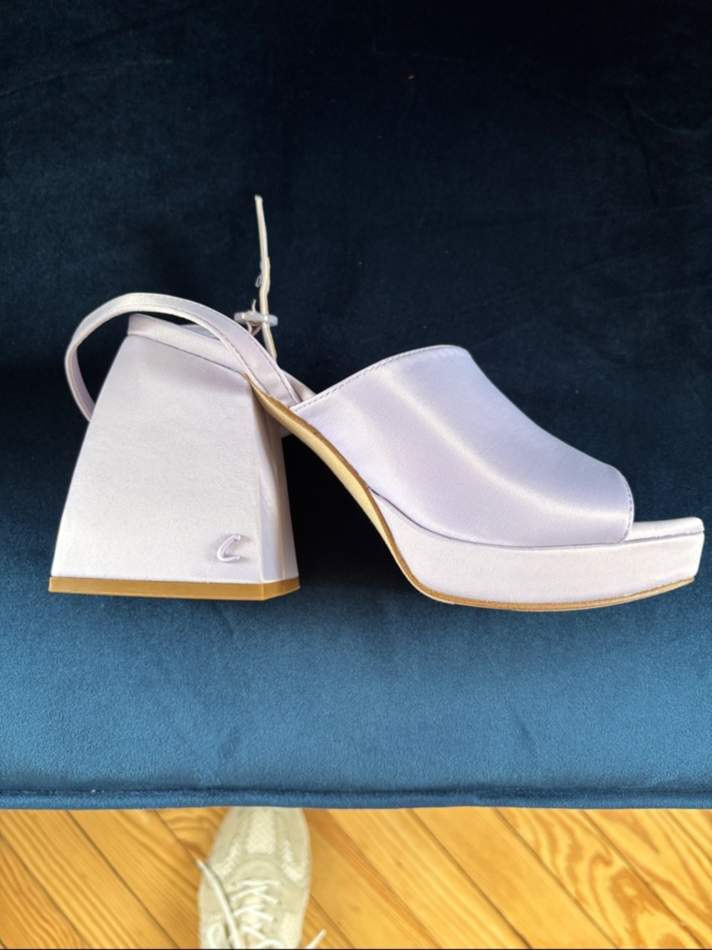 Lilac Satin Block Heel Slingback Sandal Circus NY by Sam Edelman Not worn size 6